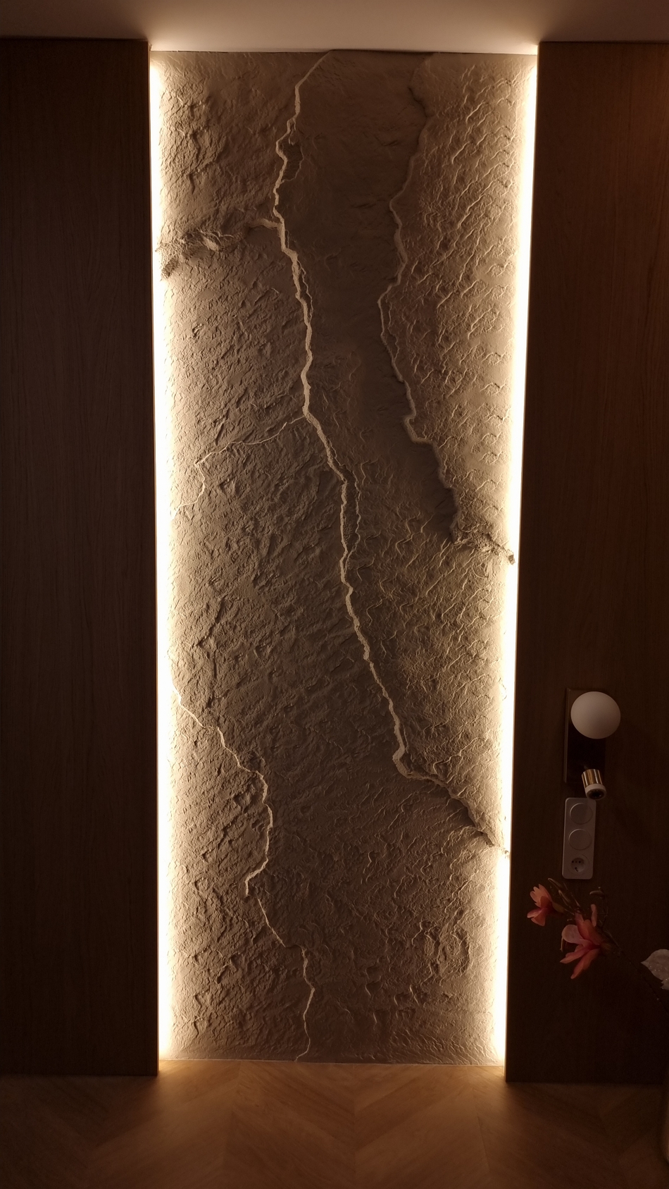 3D fillit sziklafal modern hálószoba